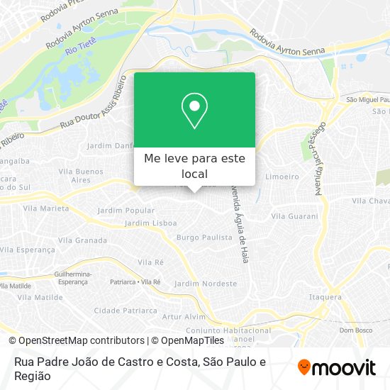 Rua Padre João de Castro e Costa mapa