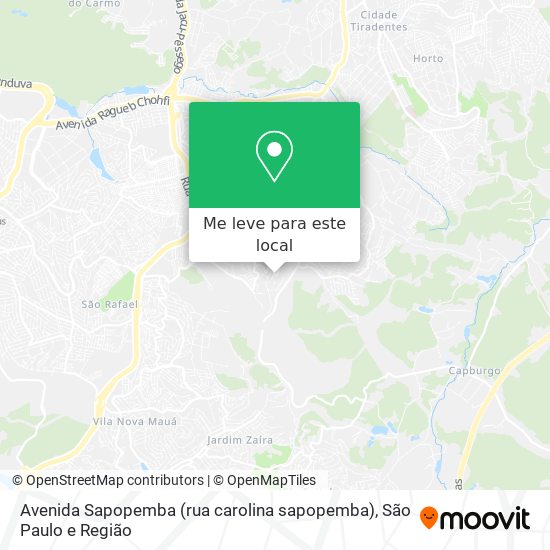 Avenida Sapopemba (rua carolina sapopemba) mapa