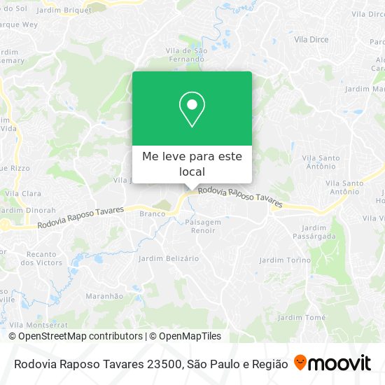 Rodovia Raposo Tavares 23500 mapa