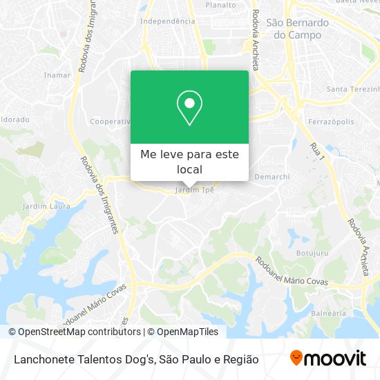 Lanchonete Talentos Dog's mapa