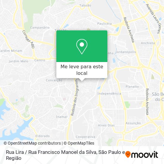 Rua Lira / Rua Francisco Manoel da Silva mapa