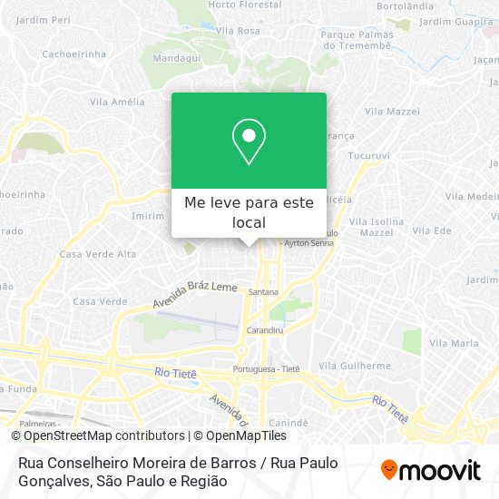 Rua Conselheiro Moreira de Barros / Rua Paulo Gonçalves mapa