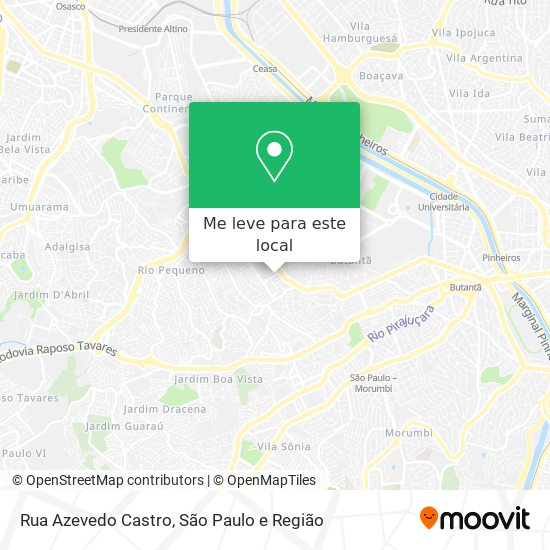 Rua Azevedo Castro mapa