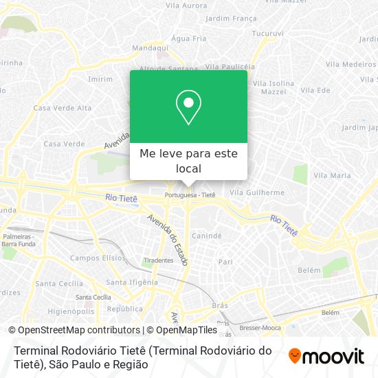 Terminal Rodoviário Tietê mapa