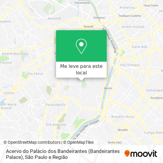 Acervo do Palácio dos Bandeirantes (Bandeirantes Palace) mapa