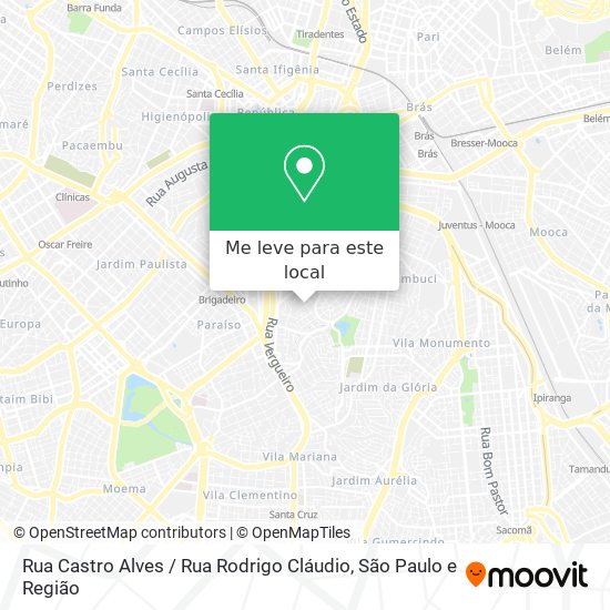 Rua Castro Alves / Rua Rodrigo Cláudio mapa