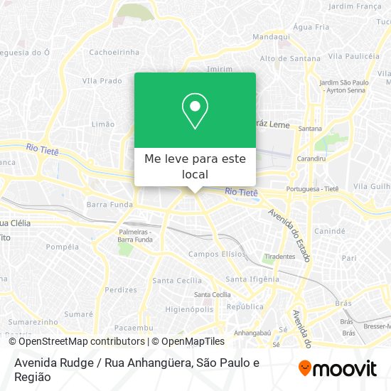 Avenida Rudge / Rua Anhangüera mapa