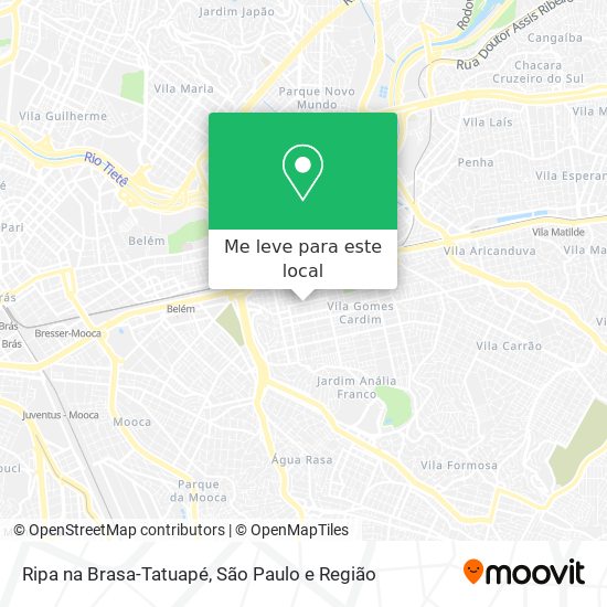 Ripa na Brasa-Tatuapé mapa