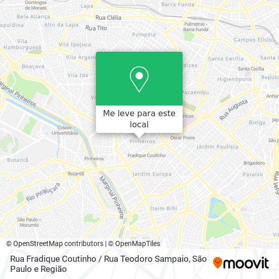 Rua Fradique Coutinho / Rua Teodoro Sampaio mapa