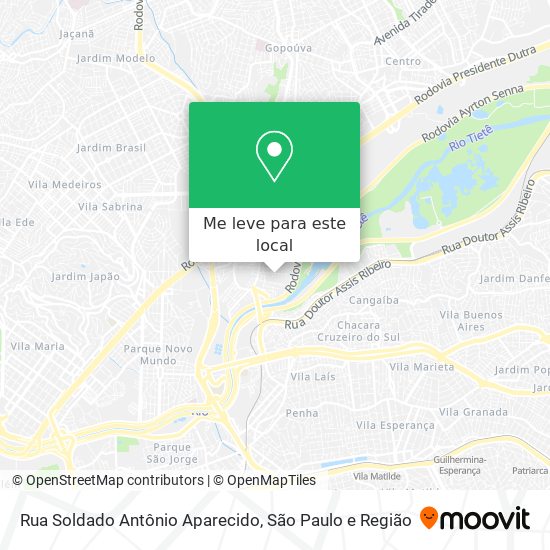 Rua Soldado Antônio Aparecido mapa