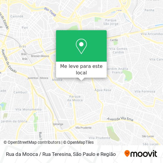 Rua da Mooca / Rua Teresina mapa