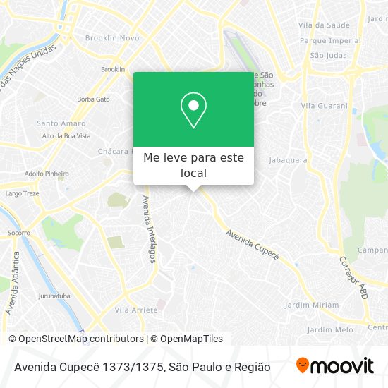 Avenida Cupecê 1373/1375 mapa