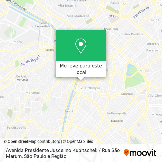 Avenida Presidente Juscelino Kubitschek / Rua São Marum mapa
