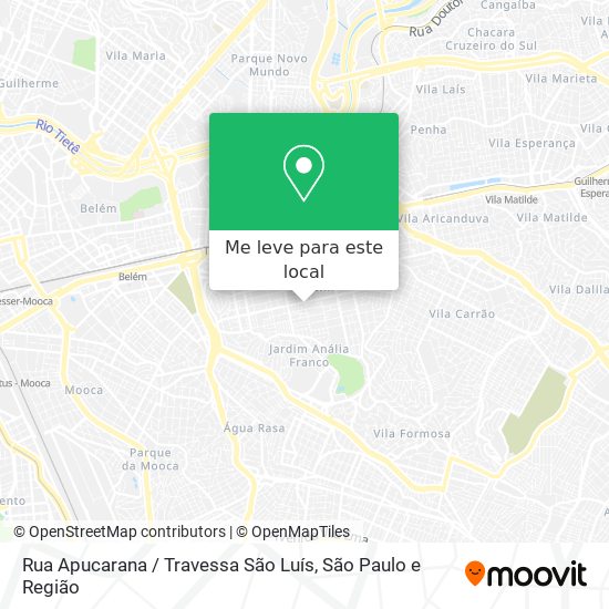 Rua Apucarana / Travessa São Luís mapa
