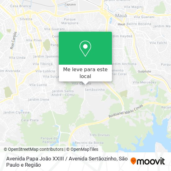 Avenida Papa João XXIII / Avenida Sertãozinho mapa