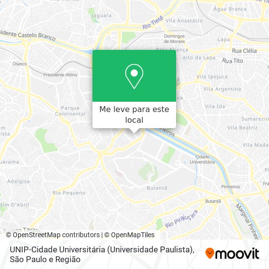 UNIP-Cidade Universitária (Universidade Paulista) mapa