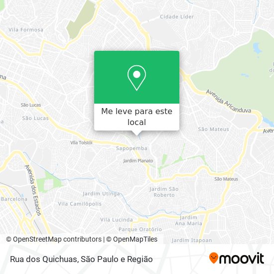 Rua dos Quichuas mapa