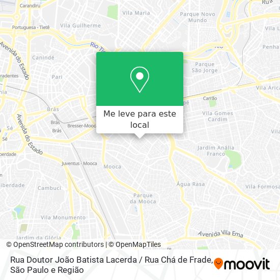 Rua Doutor João Batista Lacerda / Rua Chá de Frade mapa