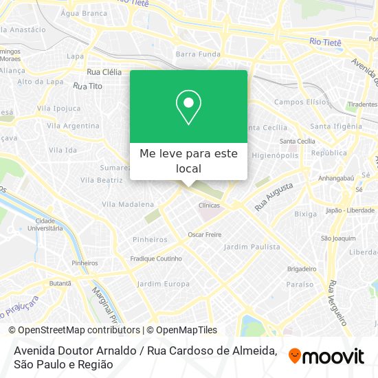 Avenida Doutor Arnaldo / Rua Cardoso de Almeida mapa