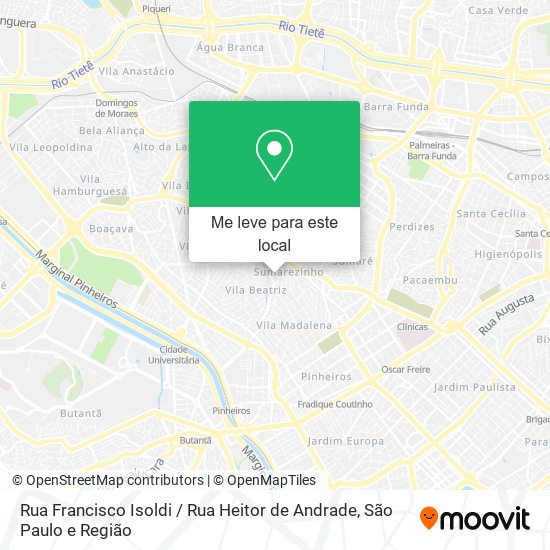 Rua Francisco Isoldi / Rua Heitor de Andrade mapa