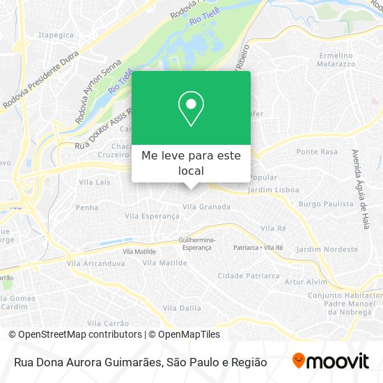 Rua Dona Aurora Guimarães mapa