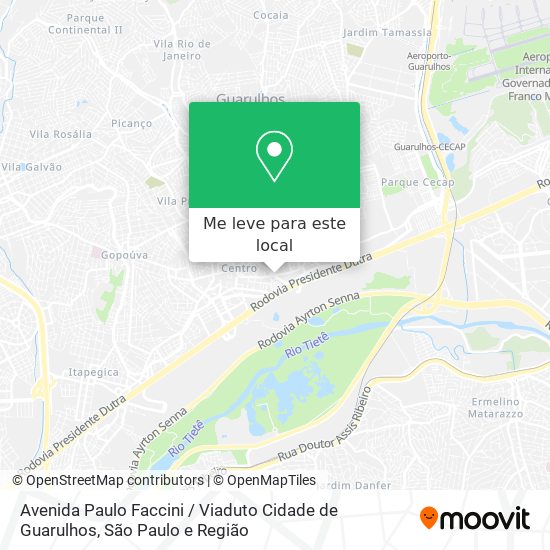Avenida Paulo Faccini / Viaduto Cidade de Guarulhos mapa