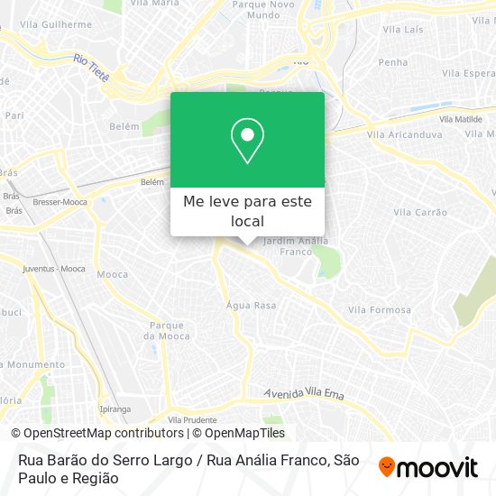 Rua Barão do Serro Largo / Rua Anália Franco mapa