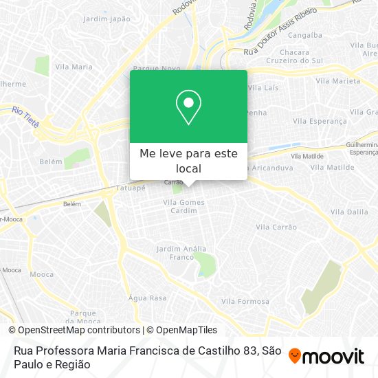 Rua Professora Maria Francisca de Castilho 83 mapa