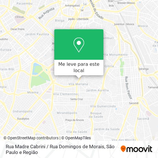 Rua Madre Cabrini / Rua Domingos de Morais mapa