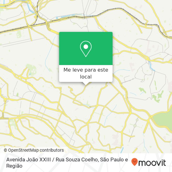 Avenida João XXIII / Rua Souza Coelho mapa