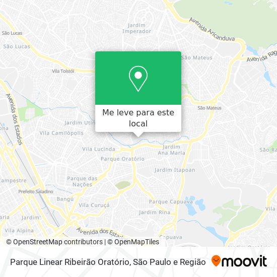 Parque Linear Ribeirão Oratório mapa