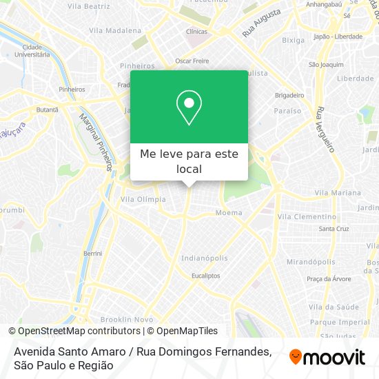 Avenida Santo Amaro / Rua Domingos Fernandes mapa