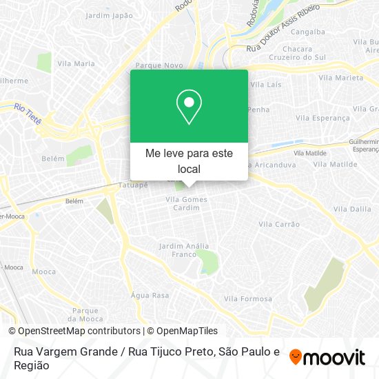 Rua Vargem Grande / Rua Tijuco Preto mapa