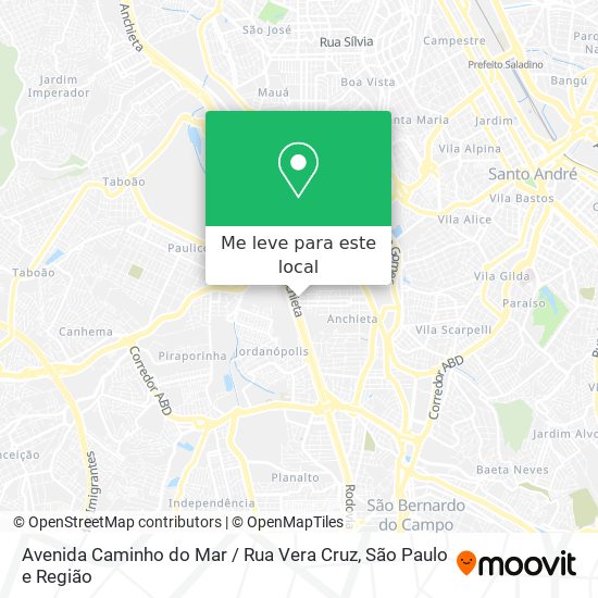 Avenida Caminho do Mar / Rua Vera Cruz mapa