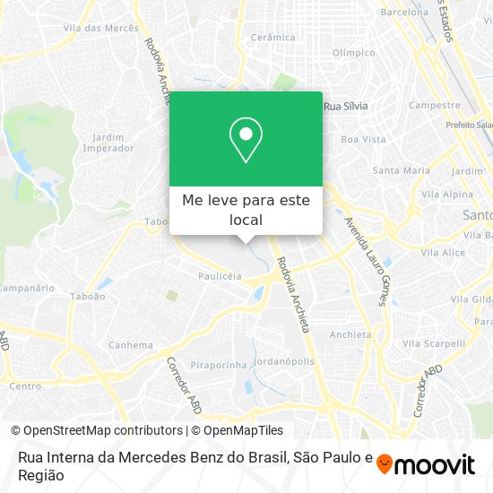 Rua Interna da Mercedes Benz do Brasil mapa