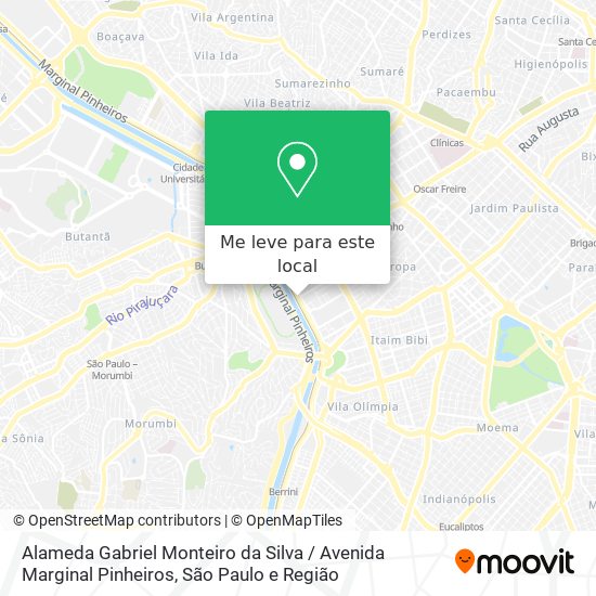 Alameda Gabriel Monteiro da Silva / Avenida Marginal Pinheiros mapa