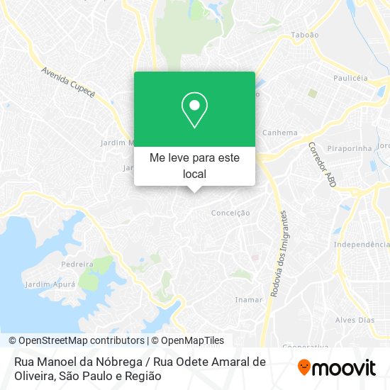 Rua Manoel da Nóbrega / Rua Odete Amaral de Oliveira mapa