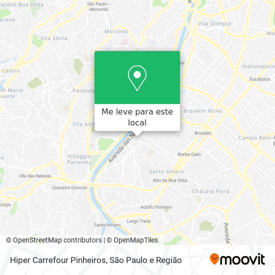 Hiper Carrefour Pinheiros mapa