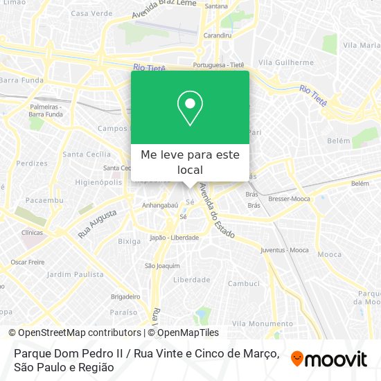 Parque Dom Pedro II / Rua Vinte e Cinco de Março mapa