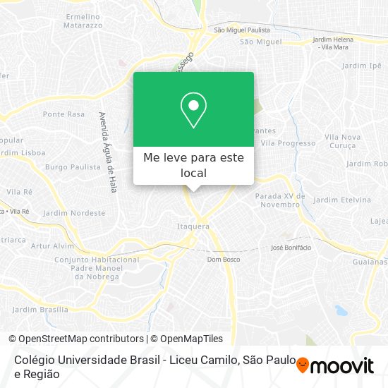 Colégio Universidade Brasil - Liceu Camilo mapa