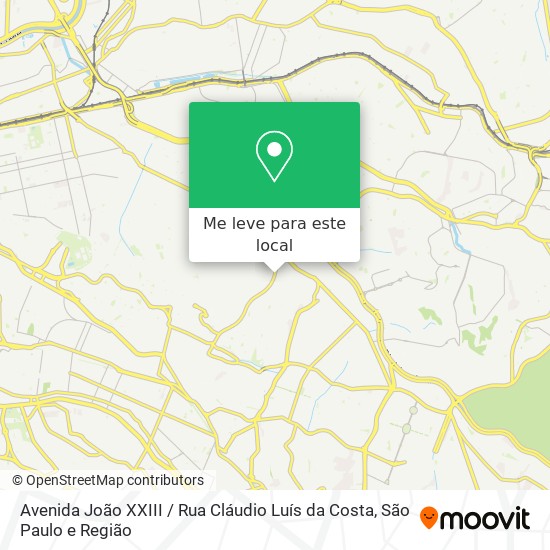Avenida João XXIII / Rua Cláudio Luís da Costa mapa