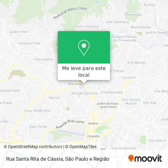 Rua Santa Rita de Cássia mapa