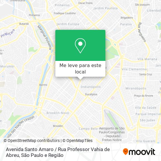 Avenida Santo Amaro / Rua Professor Vahia de Abreu mapa