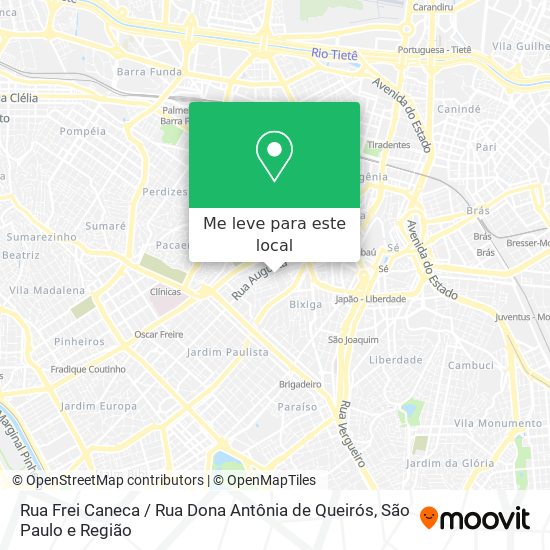Rua Frei Caneca / Rua Dona Antônia de Queirós mapa