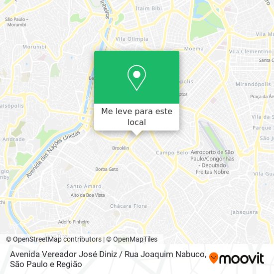 Avenida Vereador José Diniz / Rua Joaquim Nabuco mapa