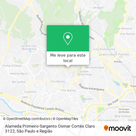 Alameda Primeiro-Sargento Osmar Cortês Claro 3122 mapa