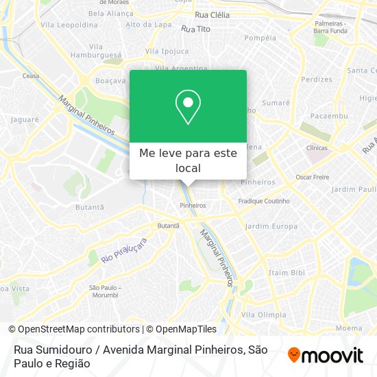 Rua Sumidouro / Avenida Marginal Pinheiros mapa
