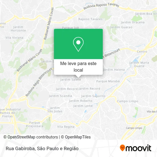 Rua Gabiroba mapa