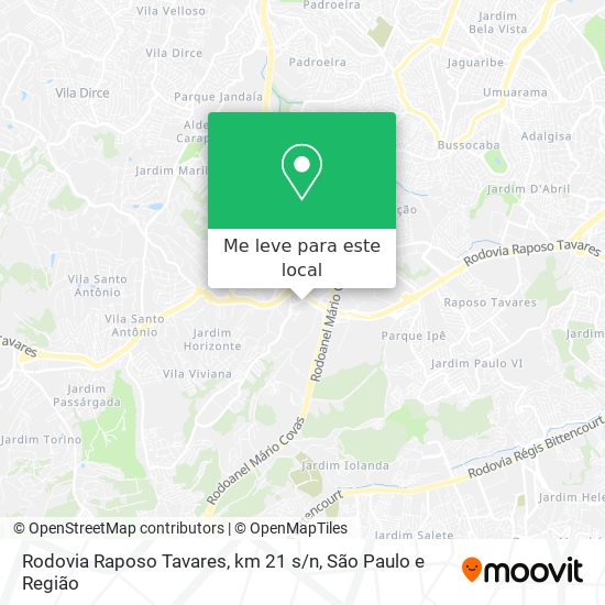Rodovia Raposo Tavares, km 21 s / n mapa