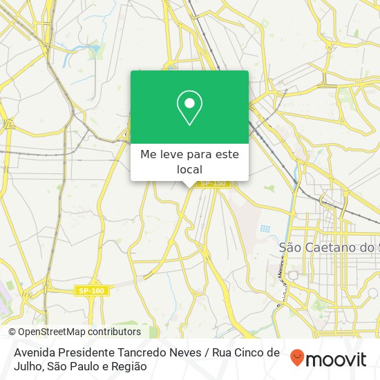 Avenida Presidente Tancredo Neves / Rua Cinco de Julho mapa
